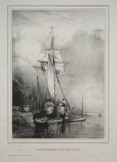 Sex marinsoldater: Environs of Rouen, Frankrike av Paul Huet