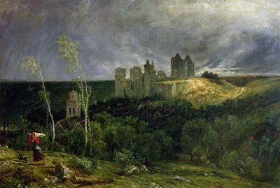 Ruinerna av Chateau de Pierrefonds, 1861 av Paul Huet
