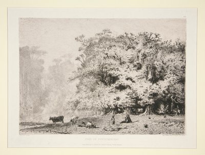 Skog nära Fontainebleau av Paul Huet