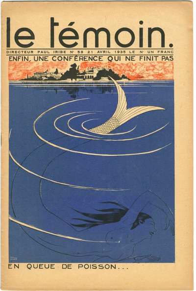 Omslag till tidningen The Temoin, Satirical in Colours, 21 april 1935 (litografi) av Paul Iribe