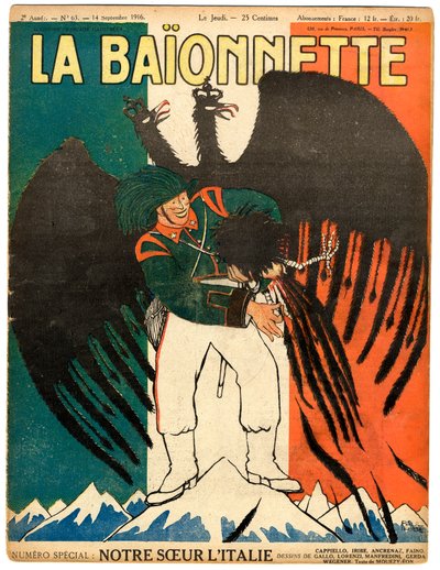 Omslag till "" La Baionnette", Satirical in Colors av Paul Iribe