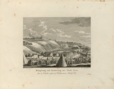 Belägring och intagande av staden Lyon: 9 oktober 1793, 1816-1818. av Paul Jacob Laminit