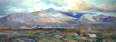 Paestum (akvarell & kroppsfärg på papper) av Paul Jacob Naftel