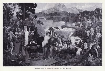 Fest till ära av Bacchus och Ariadne (gravyr) av Paul Jean Gervais