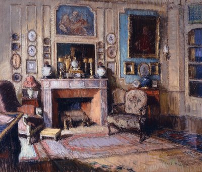 En interiör av en salongen (pastell) av Paul Jean Hugues
