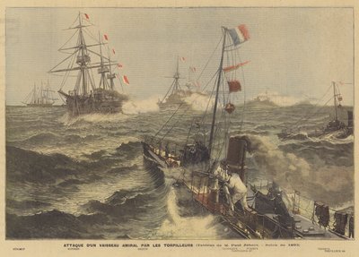 Attack på ett flaggskepp av Torpedo Boats av Paul Jobert