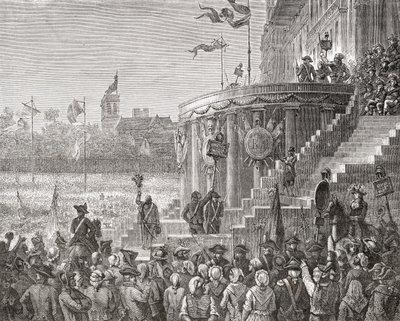 Firandet av den högsta varelsen, 8 juni 1794, från "Histoire de la Revolution Francaise" av Louis Blanc (1811-82) 1847-62 av Paul Jonnard