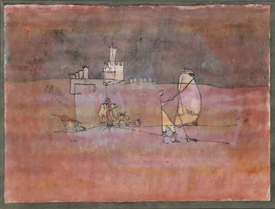Avsnitt Before an Arab Town, 1923 av Paul Klee