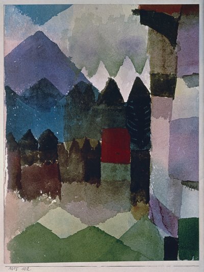 Fohn Wind i Franz Marcs trädgård av Paul Klee