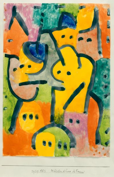 Flickklass utomhus av Paul Klee
