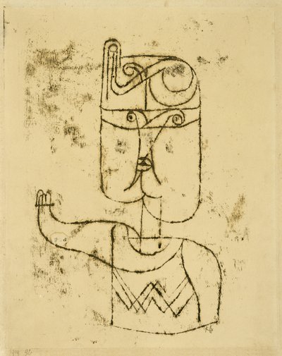 Matematisk bild. 1919 (oljeöverföringsritning på papper, monterad på kartong) av Paul Klee
