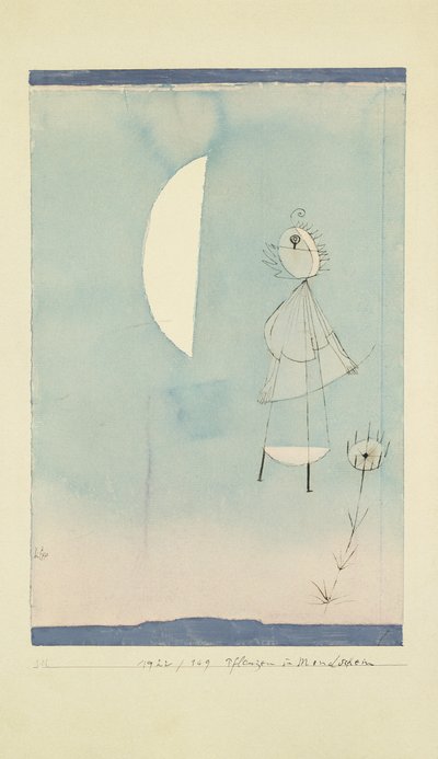 Växter i månskenet (bläck och akvarell på papper) av Paul Klee