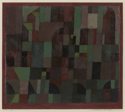 Röd/grön arkitektur (gul/violett gradering) av Paul Klee