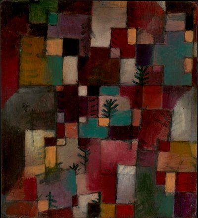 Rödgröna och violett-gula rytmer av Paul Klee