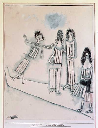 Scen med flickor (teckning, 1900-talet) av Paul Klee