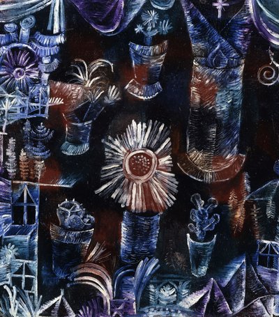 Stilleben med tistel; Stilleben med tistelblomman av Paul Klee