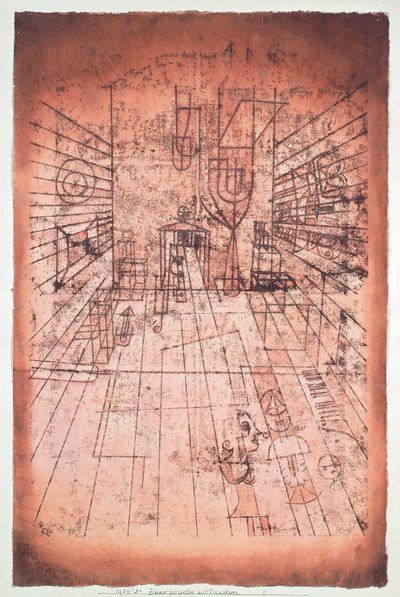 Schweiz, Bern, Rumsperspektiv med invånare av Paul Klee