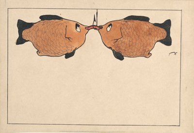 Utan titel Två fiskar, en krok, en mask, 1901. av Paul Klee