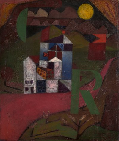 Villa R. Hus vid vägkanten, 1919. av Paul Klee
