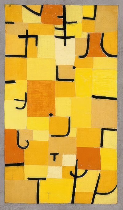 Tecken i gult. 1937 av Paul Klee