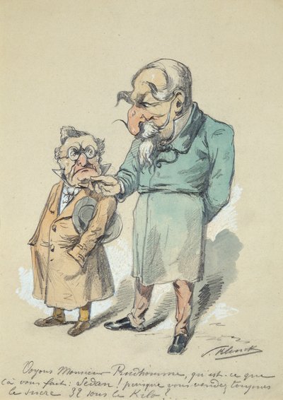 Monsieur Prudhomme och Napoleon III (akvarell) av Paul Klenck