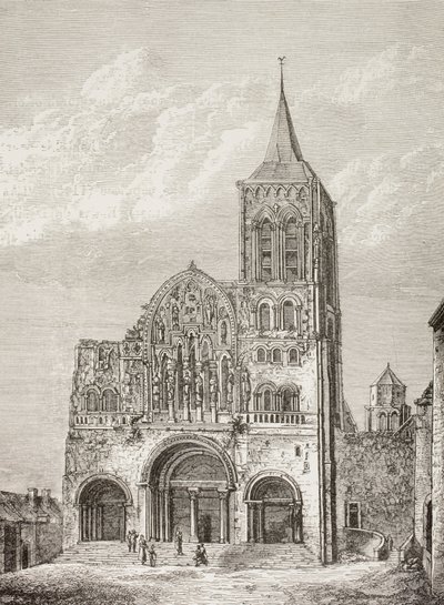 Klosterkyrkan Magdelene, Vezelay, Frankrike, där S:t Bernard predikade om det andra korståget 1146. av Paul Lacroix