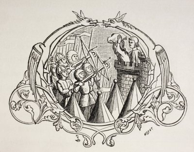 Anfall mot en befäst plats, efter en miniatyr från 1200-talet. av Paul Lacroix