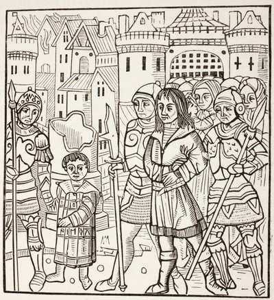 Louis, Louis Ix av Frankrike, och hans två bröder, Alphonse och Charles, tillfångatas av saracenerna efter slaget vid Fariskur, april 1250, under det sjunde korståget. av Paul Lacroix