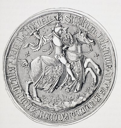 Sigill av Jean Ii, hertig av Burgund, greve av Nevers och baron av Donzy 1371 - 1419. av Paul Lacroix