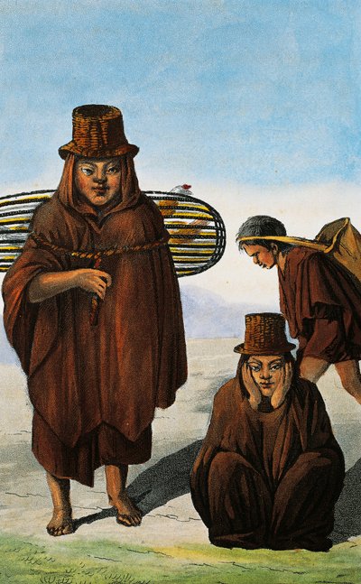 Fjäderfäsäljare, tiggare och arbetare, Colombia, gravyr av Paul Legrand från Travels in the Republic of Colombia åren 1822 och 1823, av Gaspard Theodore Mollien (1796-1872), Sydamerika av Paul Legrand