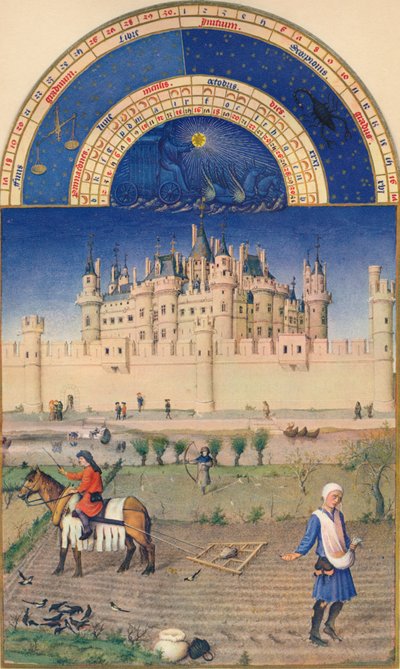 Oktober - Louvren, 1400-talet, 1939 av Paul Limbourg