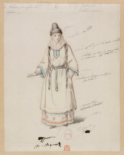 Gounod - Den blodiga nunnan - Fyra kostymmodeller av Paul Lormier - 2. Bohemisk bybo av Paul Lormier