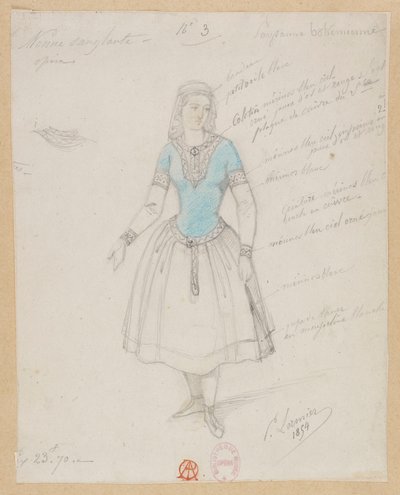 Gounod - Den blodiga nunnan - Fyra kostymmodeller av Paul Lormier - 3. Bohemisk bondkvinna av Paul Lormier