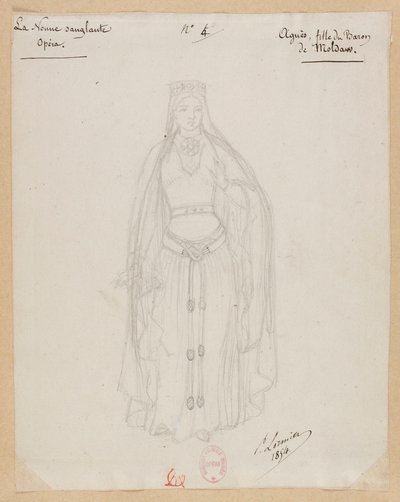 Gounod - Den blodiga nunnan - Fyra kostymmodeller av Paul Lormier - 4. Agnes, dotter till Baron Moldaw av Paul Lormier