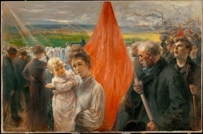 Strike at St. Ouen (målning på duk) av Paul Louis Delance