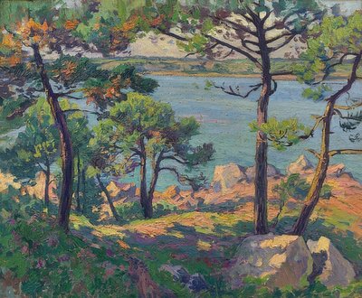 Tallar vid floden Trieux. 1913 av Paul Madeline
