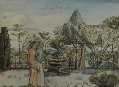 Barbara i trädgården av Paul Nash