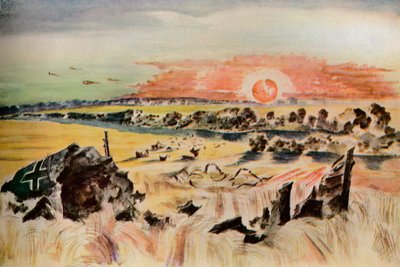 Bombplan i majs, 1940 av Paul Nash