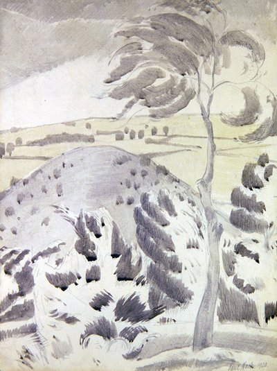 Kulle och träd av Paul Nash