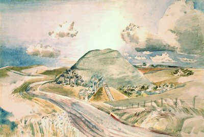Silbury Hill (akvarell på papper) av Paul Nash