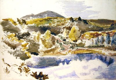 Den blå poolen (akvarell på papper) av Paul Nash