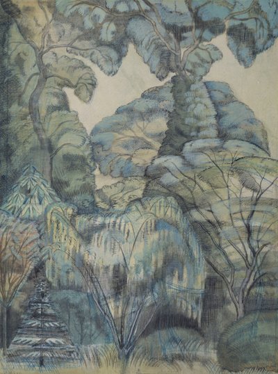 Träd i Bird Garden, Iver Heath av Paul Nash