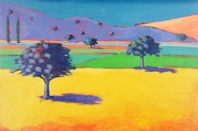 Castlemorton (akryl på kort) av Paul Powis