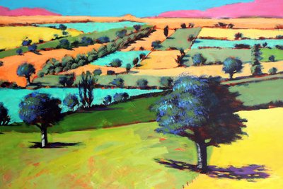 Coombe close up 4 (akryl ombord) av Paul Powis