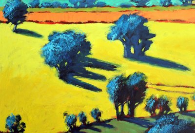 Cotswold Way närbild 3 (akryl ombord) av Paul Powis
