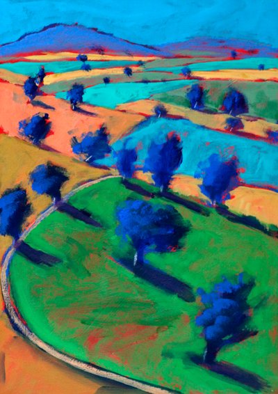 Crickley Hill Spring, 2024 (akryl på kartong) av Paul Powis