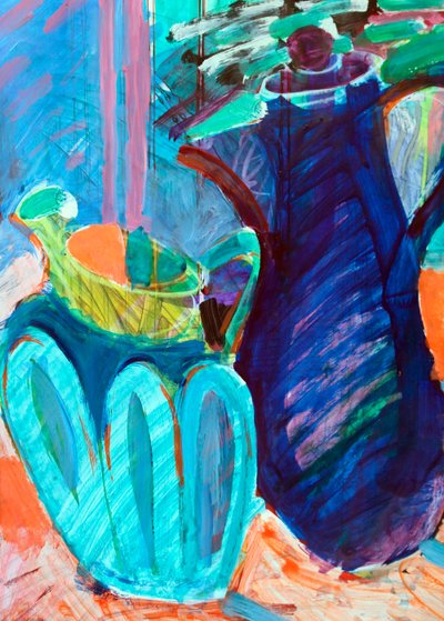 Jugs, 2024 (akryl på papper) av Paul Powis