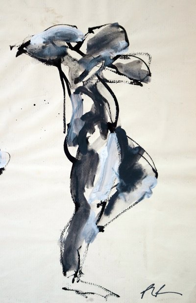 Life Drawing, 2024 (bläck på papper) av Paul Powis