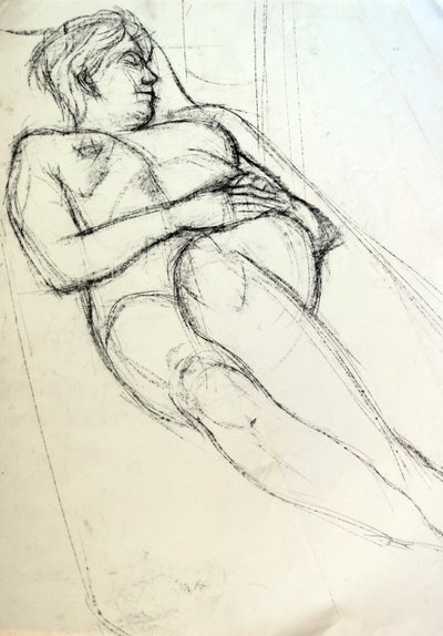 Life Drawing I, 2024 (conte på papper) av Paul Powis