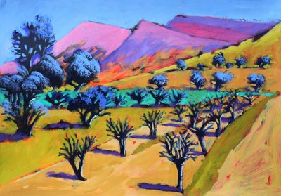 Provence, 2021 (akryl på papper) av Paul Powis